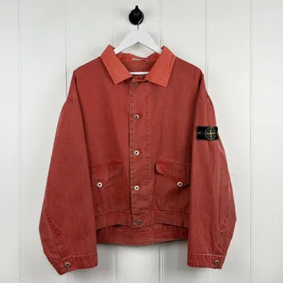 Pre-owned Stone Island 1989  Ripstop Print Carpenter Jacket In Orange