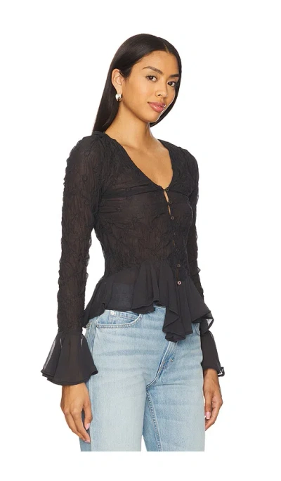 Free People Gesmokte Bluse Elias In Animal Print