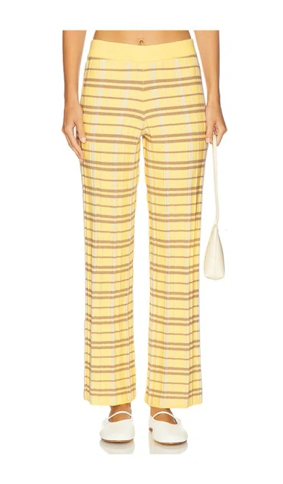 Guest In Residence Plaid Flare Pant In Yellow