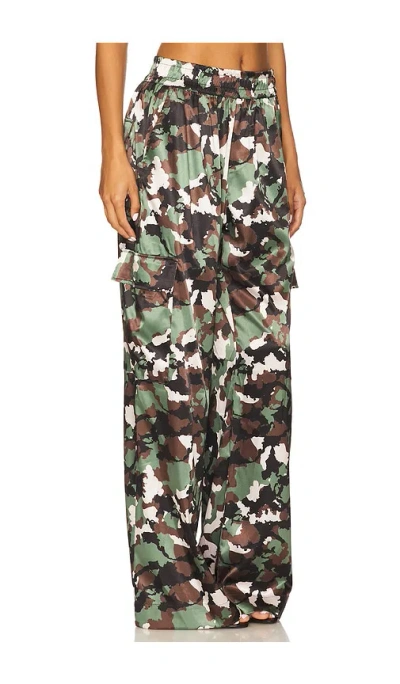 Heroine Sport Satinhose Im Cargo-style Satin Cargo Pants In Green