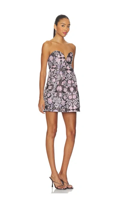 Free People Jacquard-minikleid Floreo In Gray