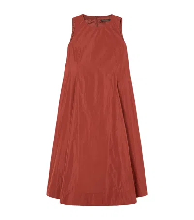 Marina Rinaldi Taffeta A-line Maxi Dress In Brown