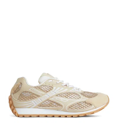 Bottega Veneta Orbit Sneakers Low Top Mesh Panels Rubber Sole In Neutral