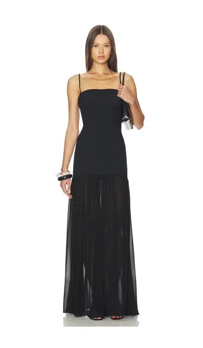 Hunza G Womens Black Hybrid Square-neck Crinkled Stretch-woven Maxi Dress