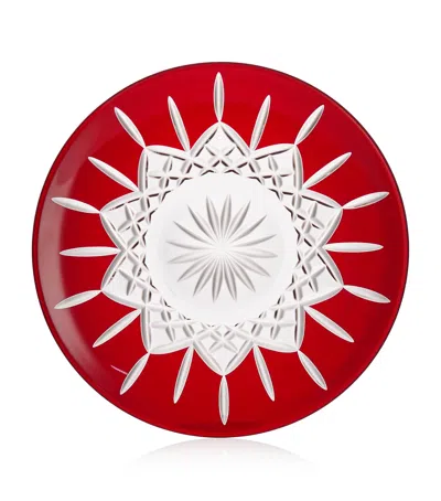 Waterford Lismore Red Crystal Decorative Plate In Red