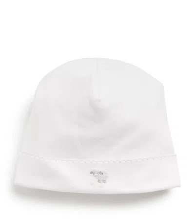 Kissy Kissy Pima Cotton Sheep Embroidery Hat In White