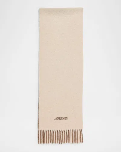 Jacquemus Gradient Alpaca Wool Scarf In Brown