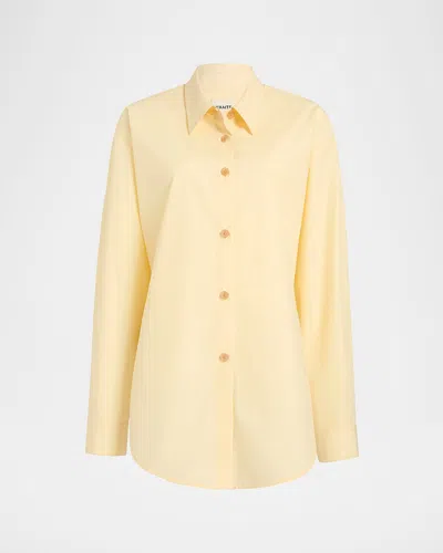 Khaite Goya Cotton Poplin Button-down Top In Neutral