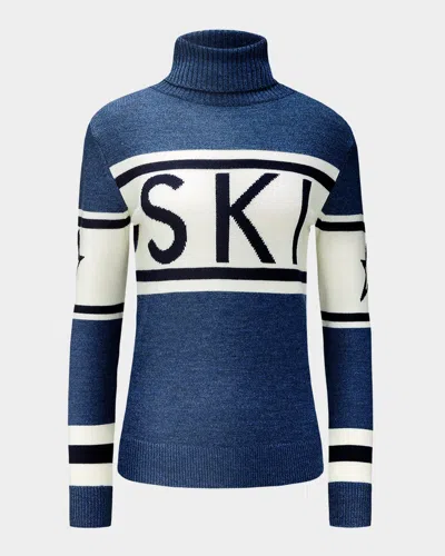 Perfect Moment Schild Intarsia Knit Sweater In Blue