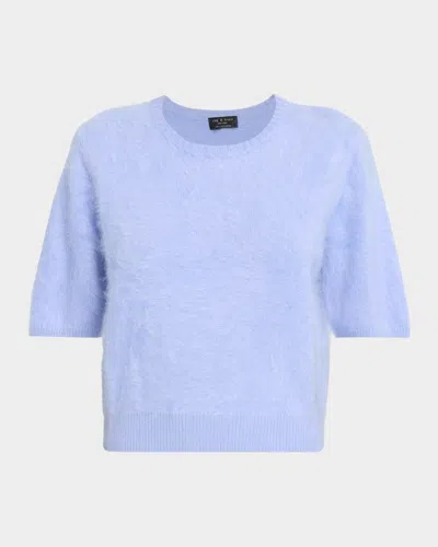 Rag & Bone Jada Cashmere Short-sleeve Sweater In Blue
