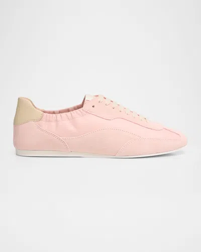 Simkhai Georgie Suede And Leather Low-top Sneakers In Pink