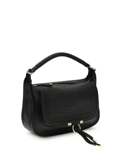 Chloé Small Leather Marcie Shoulder Bag In Black