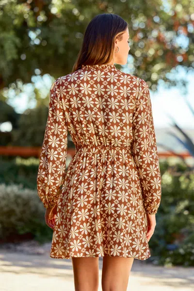 Cupshe Turn Back Time Floral Mini Dress In Brown