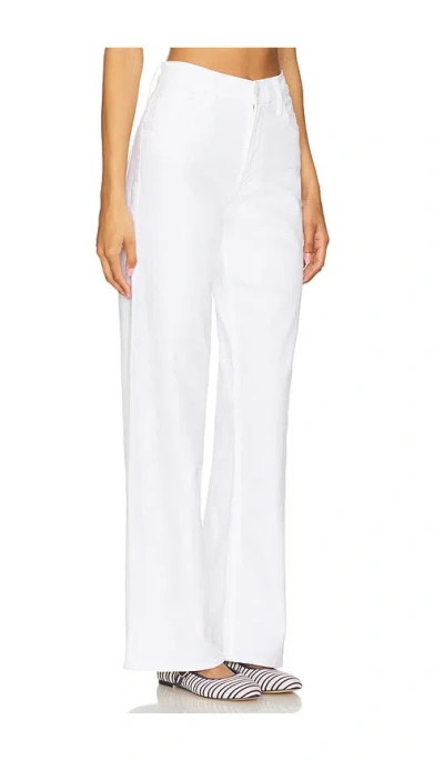 Mother The Spinner Zip Sneak Jeans In White
