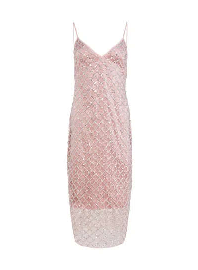 Fleur Du Mal Embellished Midi Dress In Silver