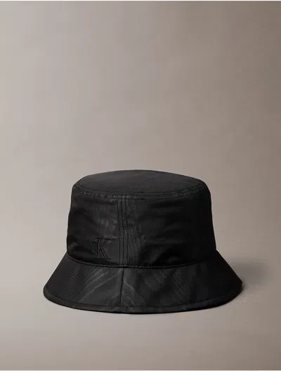 Calvin Klein Women's Embroidered Monogram Printed Bucket Hat In Black