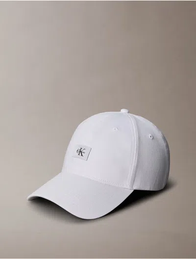 Calvin Klein Men's Woven Monologo Baseball Cap In White