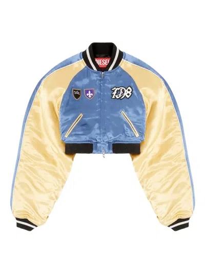 Diesel G-ospel-cp Appliqué Bomber Jacket In Blue