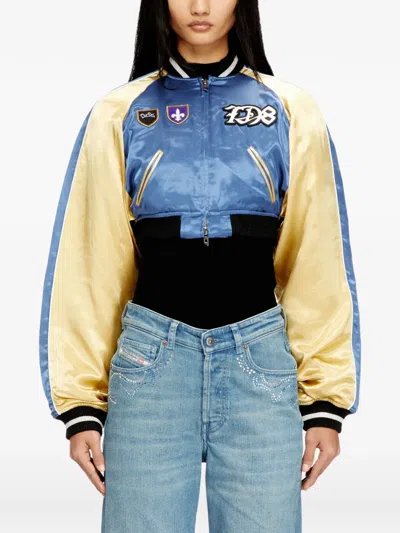Diesel G-ospel-cp Appliqué Bomber Jacket In Blue
