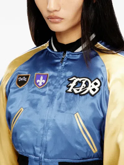 Diesel G-ospel-cp Appliqué Bomber Jacket In Blue