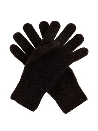 Amiri Logo Appliqué Gloves In Brown