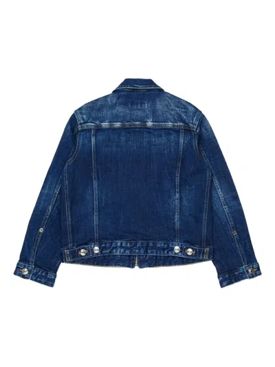 Dsquared2 Denim Jacket With Printed Logo In Blue