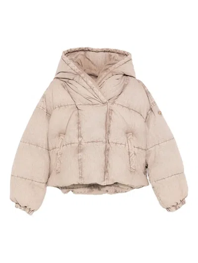 Diesel Hooded Padded Jacket In Neutral