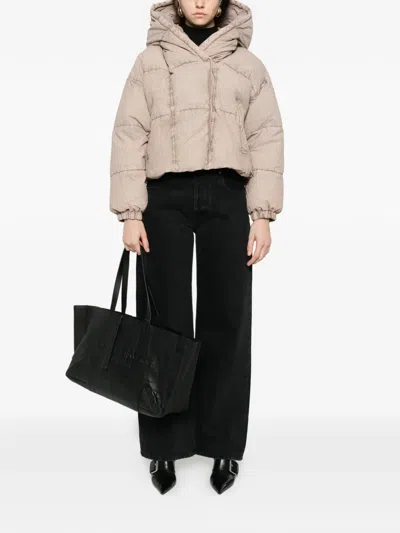 Diesel Hooded Padded Jacket In Neutral