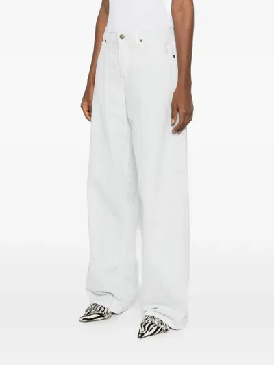 Haikure Bethany Twill Wide-leg Jeans 45 In White