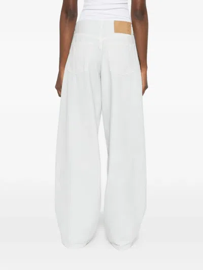 Haikure Bethany Twill Wide-leg Jeans 45 In White