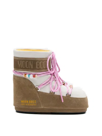 Moon Boot Two-tone Suede S X Guest In Residence Icon Low Ankle Boots In Neutral