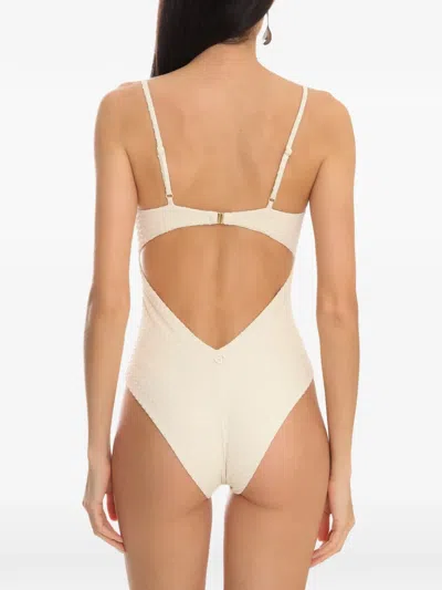 Brigitte Beaded-strap Swimsuit In Neutral