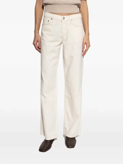Rag & Bone Off-white Featherweight Logan Wide-leg Jeans In Neutral
