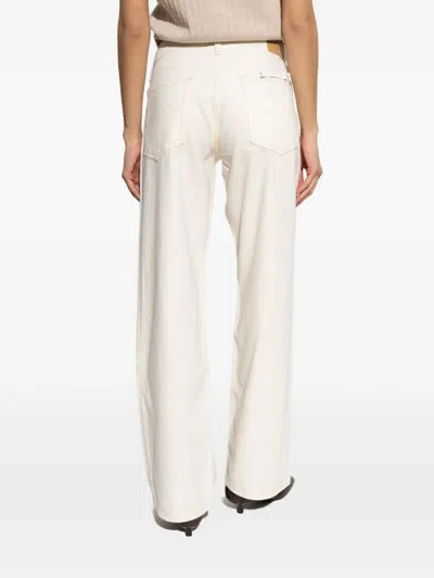 Rag & Bone Off-white Featherweight Logan Wide-leg Jeans In Neutral