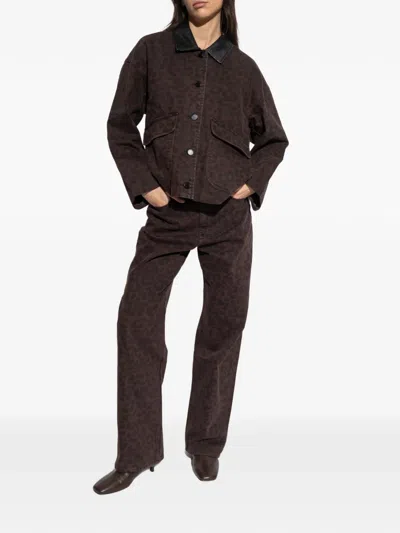 Rag & Bone Natalia Leopad Print Cotton Jacket In Brown