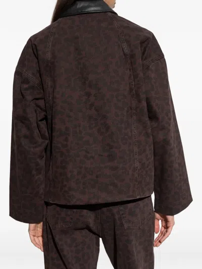 Rag & Bone Natalia Leopad Print Cotton Jacket In Brown