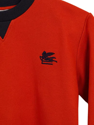 Etro Pegasus Pattern Sweater In Red