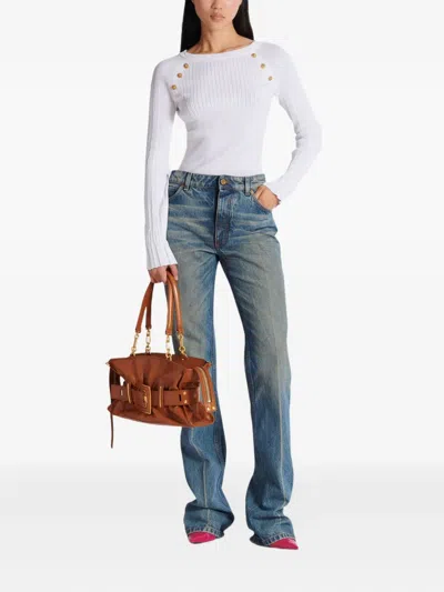 Balmain Faded Flared Jeans In Multi