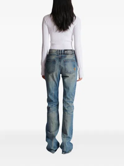 Balmain Faded Flared Jeans In Multi