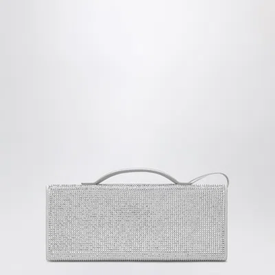 Bottega Veneta Andiamo Crystal Clutch In White