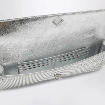 Bottega Veneta Andiamo Crystal Clutch In White