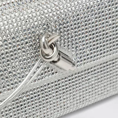 Bottega Veneta Andiamo Crystal Clutch In White