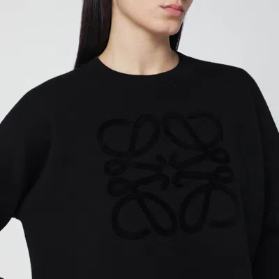 Loewe Wool-blend Anagram Sweater In Black