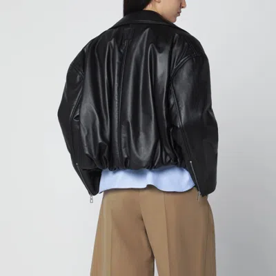 Loewe Black Leather Biker Jacket In Black