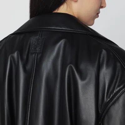 Loewe Black Leather Biker Jacket In Black