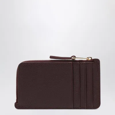 Loewe Card Holder With Coin Pocket In Dark Burgundy In Burgundy