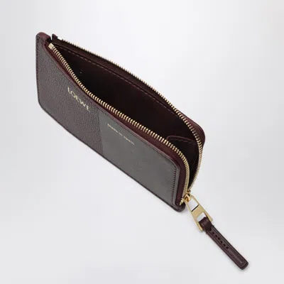 Loewe Card Holder With Coin Pocket In Dark Burgundy In Burgundy