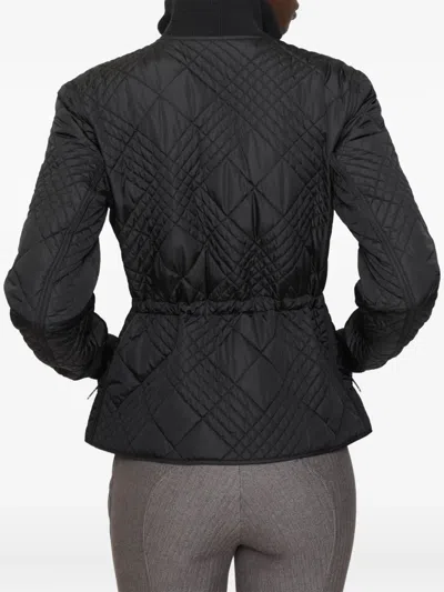 Burberry Micro Check-stitch Nylon Wakerley Jacket In Black