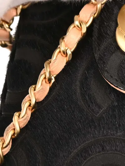Pre-owned Chanel 2000-2001 Haircalf Chain Shoulder Bag In Black