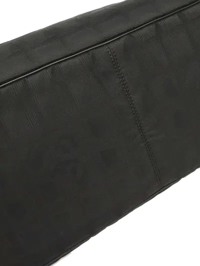 Pre-owned Chanel 2005 Jacquard Travel Line Tote In Black